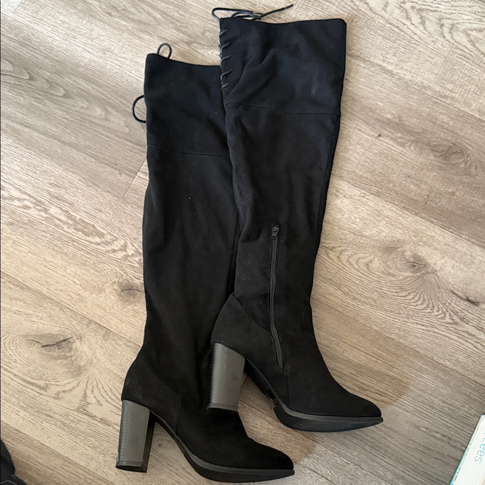Charlotte Russe Black Over-the-Knee Boots